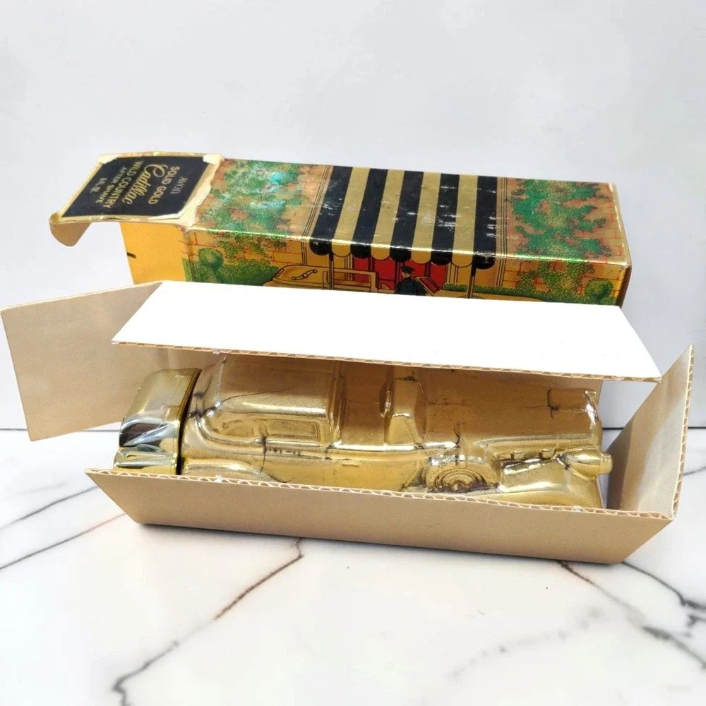 VTG 70s Avon Solid Gold Cadillac Wild Country After Shave 6oz Men Bottle NIB Box